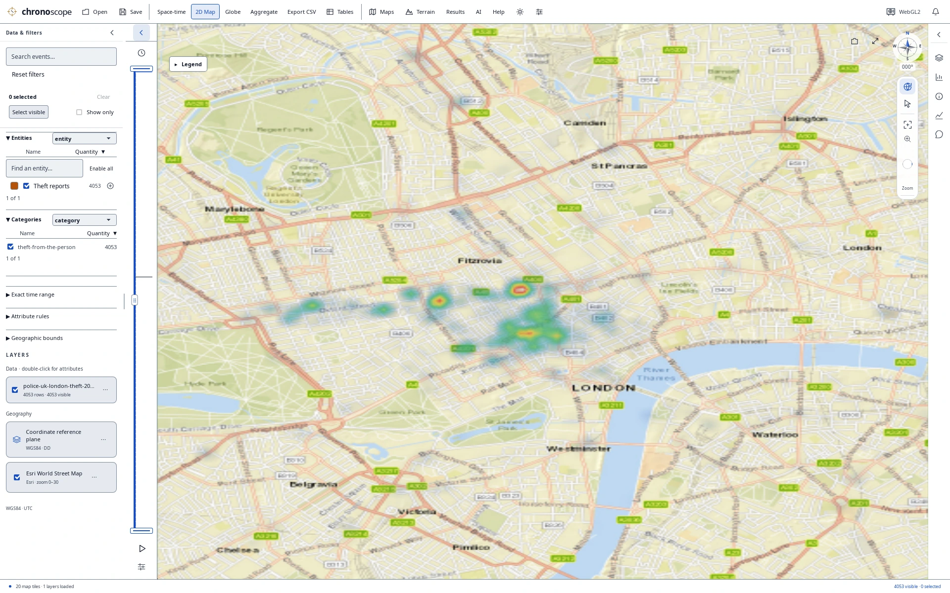 London heat map in daylight — 2D Map