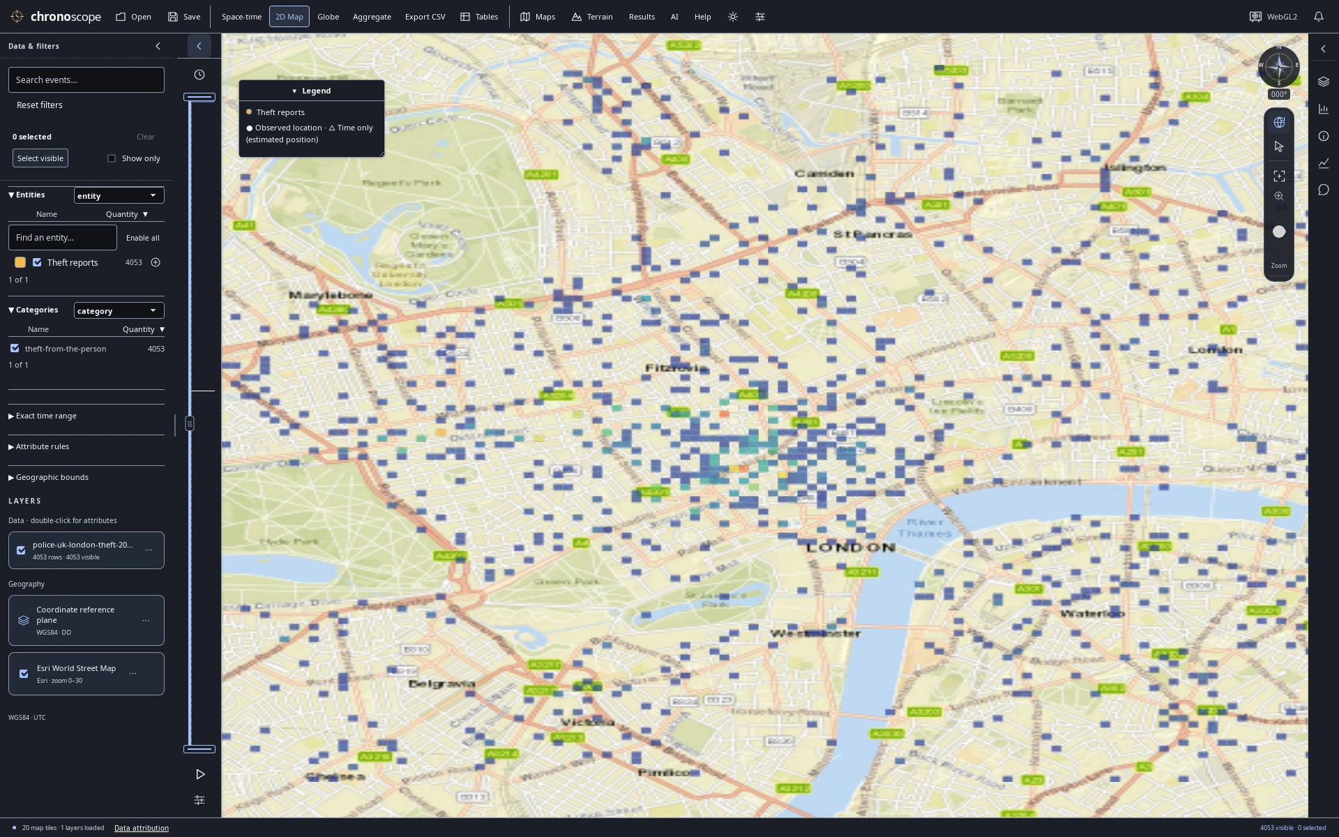 Published reports as count cells — 2D Map